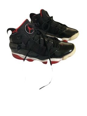 Jordan Black and Red Retro Basketball Sneakers